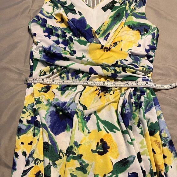 Ralph Lauren Floral Faux Wrap Cascade Dress - Picture 13 of 14